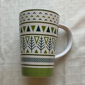 David’s Tea Geometric Green and White Mug